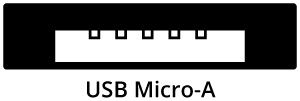 Schematic representation of a USB Micro-A connector